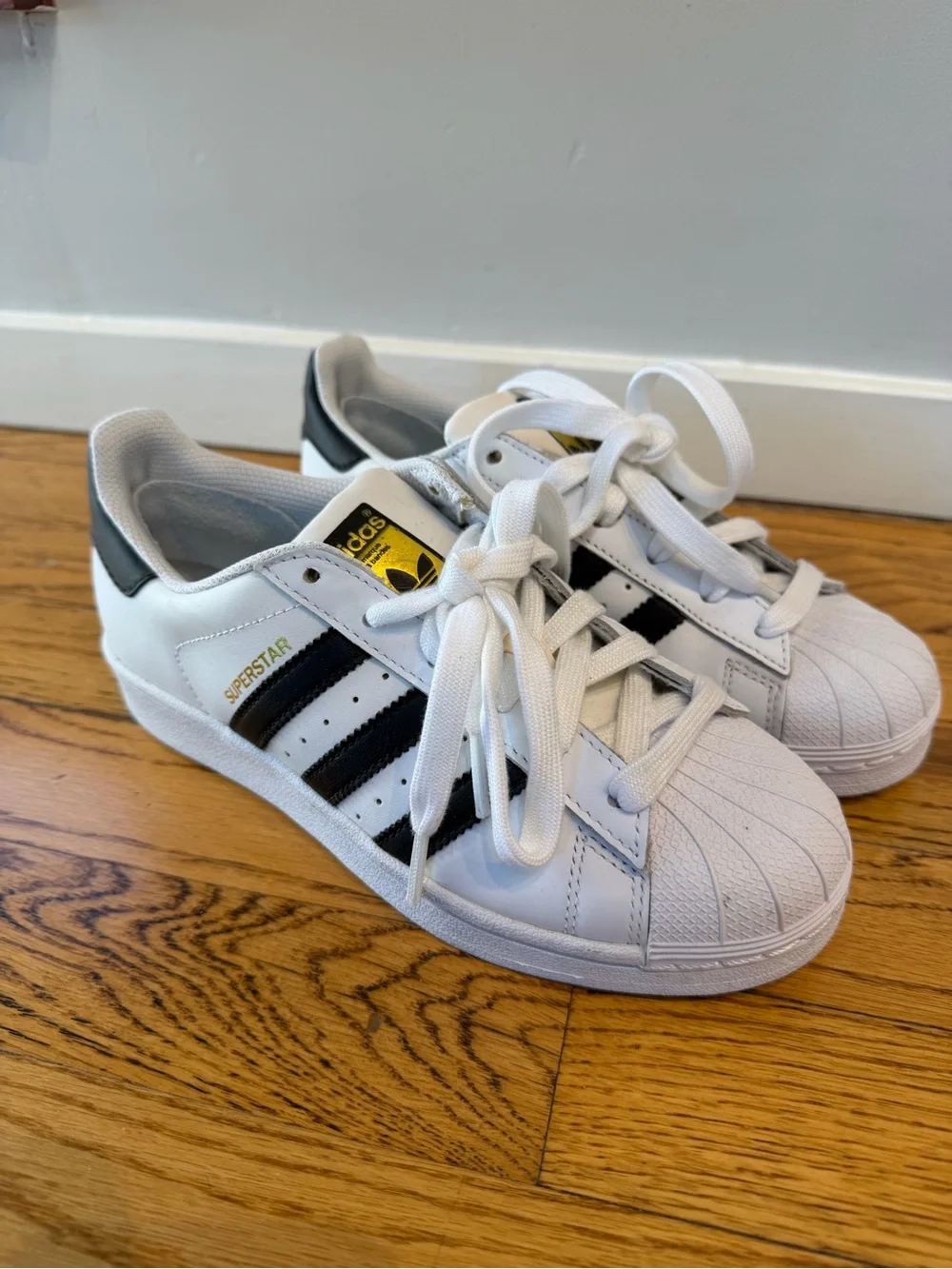 adidas Men’s White Superstar ADV Shoes with Black Stripes